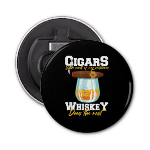 Cigars Solve Most Of My Problems Whiskey Bottle Opener