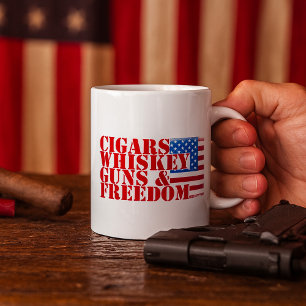 Cigars Whiskey Guns And Freedom Coffee Mug