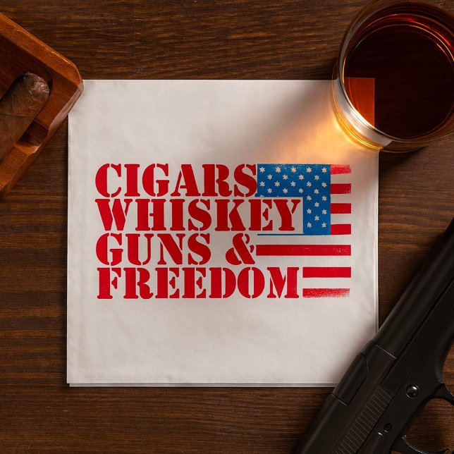 Cigars Whiskey Guns And Freedom Napkin (Creator Uploaded)