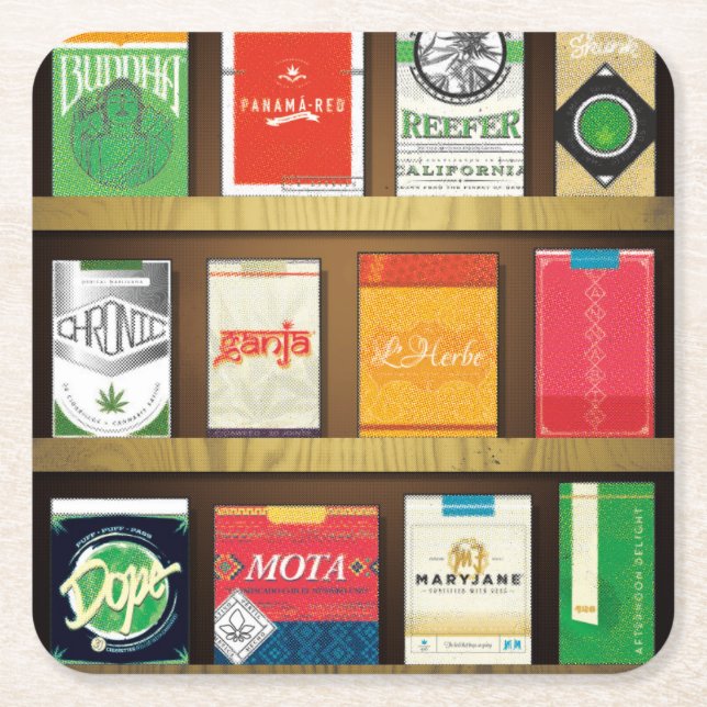 Cigaweed Square Paper Coaster (Front)