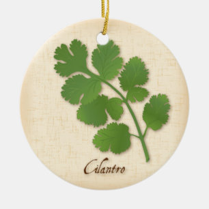 Cilantro Herb Ceramic Tree Decoration
