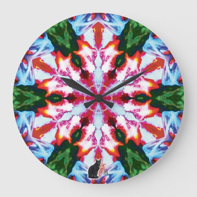 Cilantro Kaleidoscope Large Clock (Front)