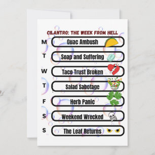 Cilantro – The Week from Hell Funny Anti-Cilantro  Holiday Card