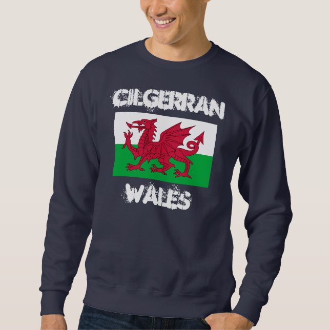 Cilgerran, Wales with Welsh flag Sweatshirt (Front)
