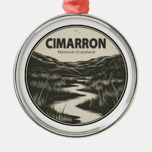 Cimarron National Grassland Kansas Stream Metal Ornament