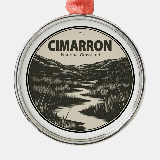 Cimarron National Grassland Kansas Stream Metal Ornament (Front)