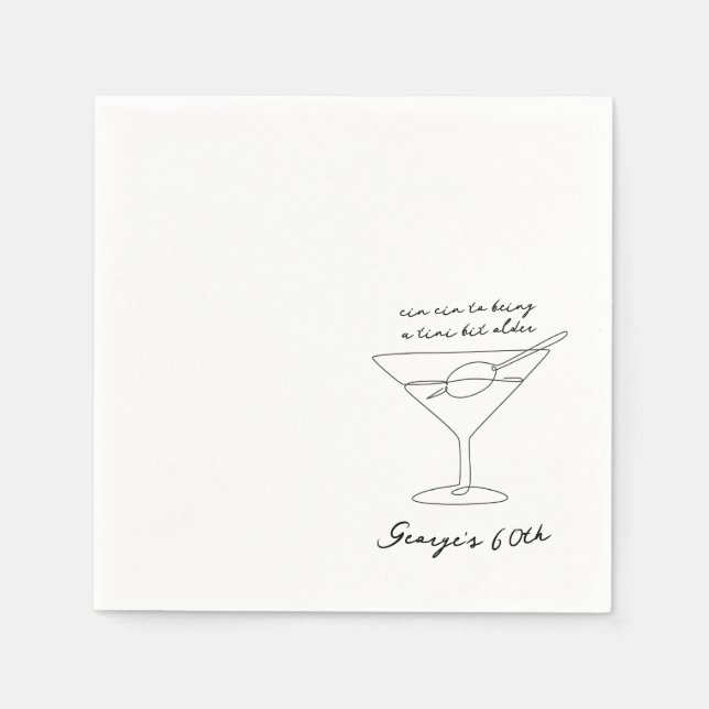 Cin Cin 50th Birthday Party, 80th Birthday Napkin (Front)