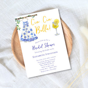 Cin Cin Bella Italy Cheers Beautiful Bridal Shower Invitation