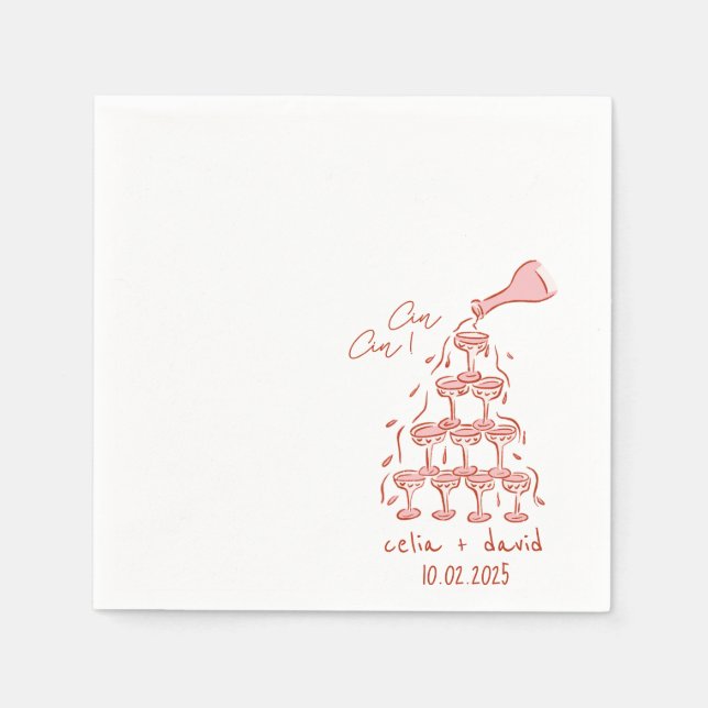 Cin Cin Italian Wedding  Napkin (Front)