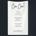 Cin Cin Modern Calligraphy Italian Party Bar Menu Banner<br><div class="desc">Modern Cin Cin Calligraphy Fabric Bar Menu Banner for your Italian themed wedding,  bridal shower or any other celebration.</div>