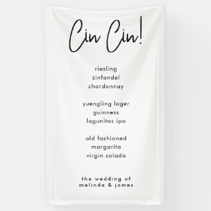 Cin Cin Modern Calligraphy Italian Party Bar Menu Banner