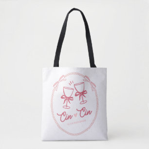 Cin Cin to the Bride Design Pearl Champagne Tote Bag