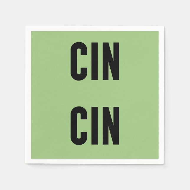 Cin Cin Typography Napkin (Front)