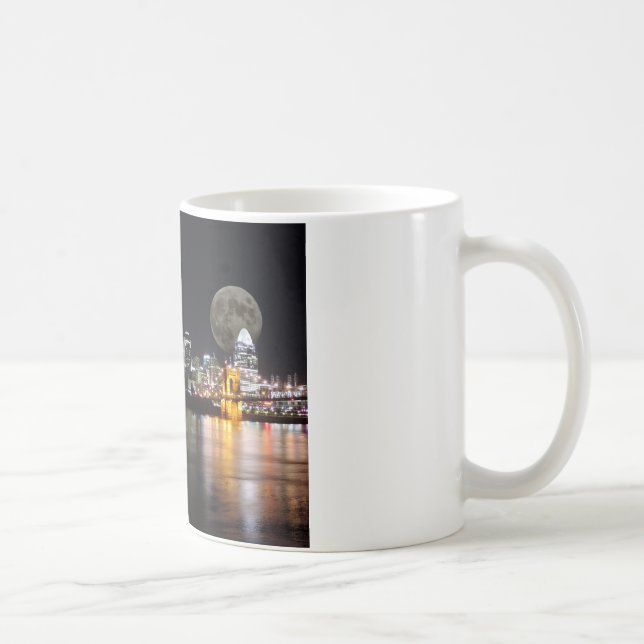 Cincinnat skyline with the moon coffee mug (Right)