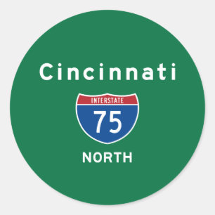 Cincinnati 75 classic round sticker