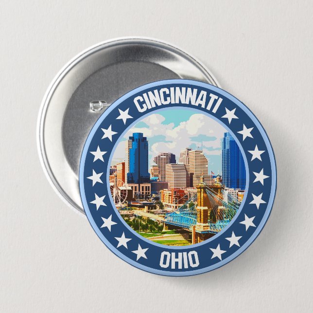 Cincinnati                                         7.5 cm round badge (Front & Back)