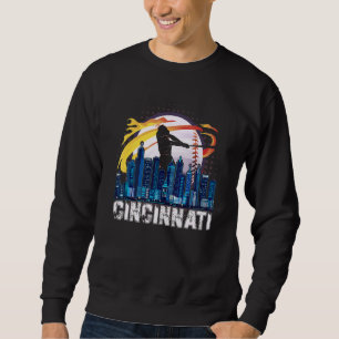 Cincinnati Baseball Downtown Skyline Baseball Fans Sweatshirt