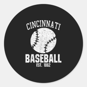 Cincinnati Baseball Fans Est. 1882 Old Vintage Classic Round Sticker