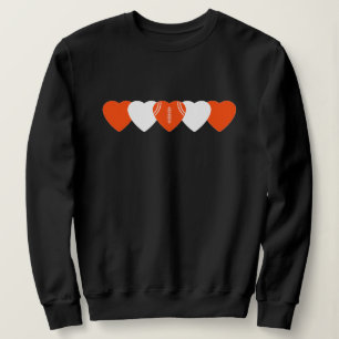 Cincinnati Bengals Heart Football Dark Sweatshirt