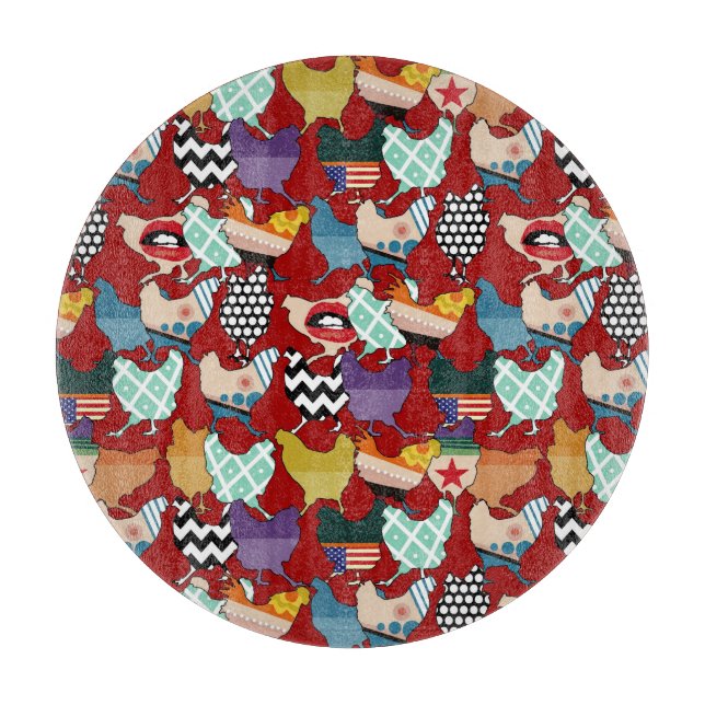Cincinnati Chickens red Cutting Board (Front)