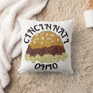 Cincinnati Chilli Ohio OH Spaghetti Chilli Food Cushion