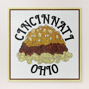 Cincinnati Chilli Ohio OH Spaghetti Chilli Food Jigsaw Puzzle