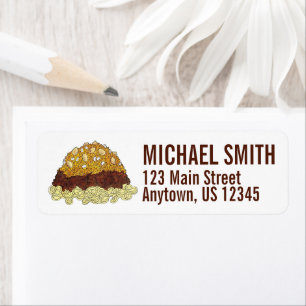 Cincinnati Chilli Ohio OH Spaghetti Chilli Food Return Address Label