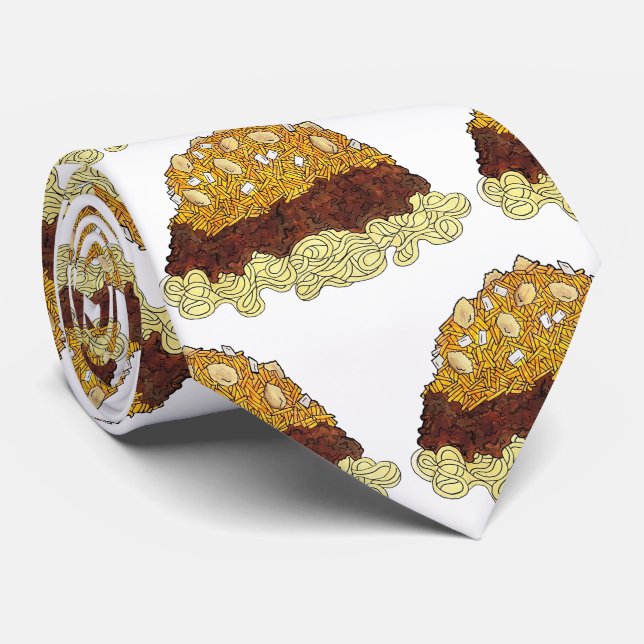 Cincinnati Chilli Ohio OH Spaghetti Chilli Food Tie (Rolled)