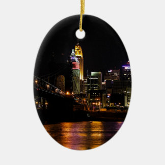 Cincinnati Cityscape Ceramic Ornament