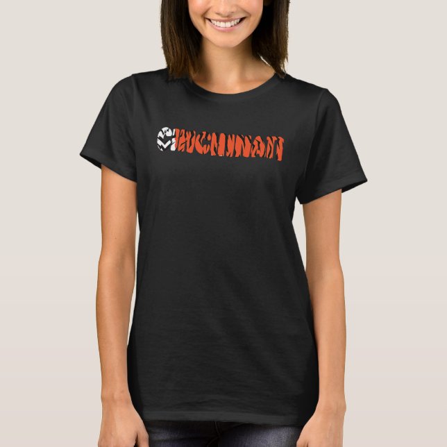 Cincinnati Cool Tiger Striped Animal Print T-Shirt (Front)