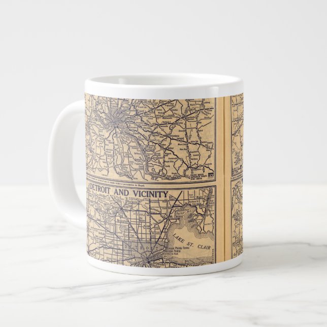 Cincinnati, Detroit, Indianapolis Large Coffee Mug (Front Left)