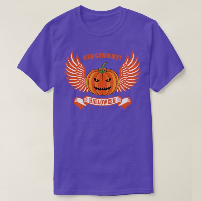 Cincinnati Halloween Flying Pumpkins TShirt (Design Front)