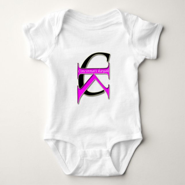 Cincinnati Kayak - Baby - Pink Logo Bodysuit (Front)