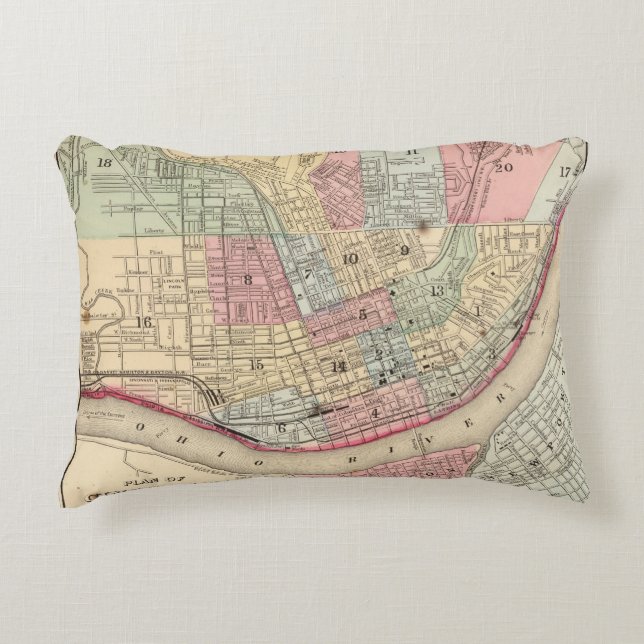 Cincinnati Map by Mitchell Decorative Cushion (Front)