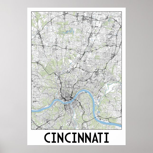 Cincinnati map poster (Front)