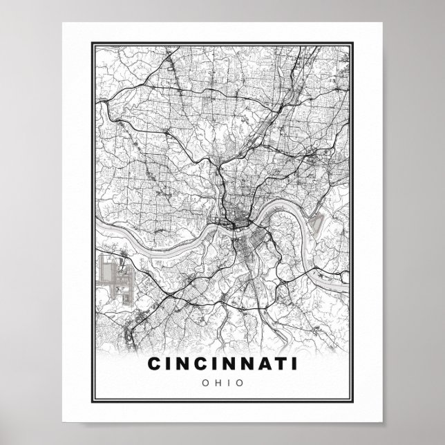 Cincinnati Map Poster (Front)