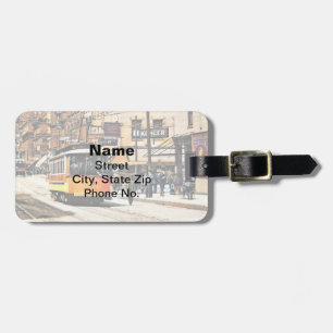 Cincinnati OH - 4th and Main Streets with Trolley Luggage Tag