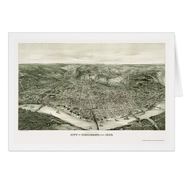 Cincinnati, OH Panoramic Map - 1900 (Front Horizontal)