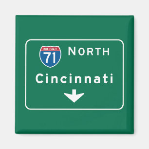 Cincinnati, OH Road Sign Magnet