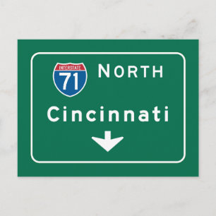 Cincinnati, OH Road Sign Postcard