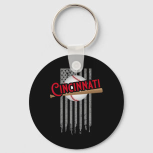 Cincinnati Oh Usa Flag The Queens Chip City Sic Ci Key Ring