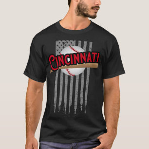 Cincinnati Oh Usa Flag The Queens Chip City Sic Ci T-Shirt