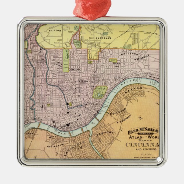 Cincinnati, Ohio 2 Metal Ornament (Front)