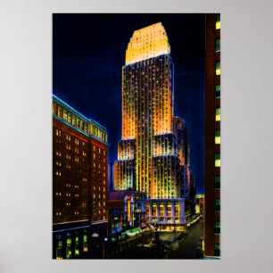 Cincinnati Ohio Carew Tower at Night Poster