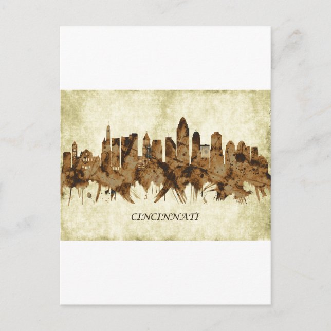 Cincinnati Ohio Cityscape Invitation Postcard (Front)
