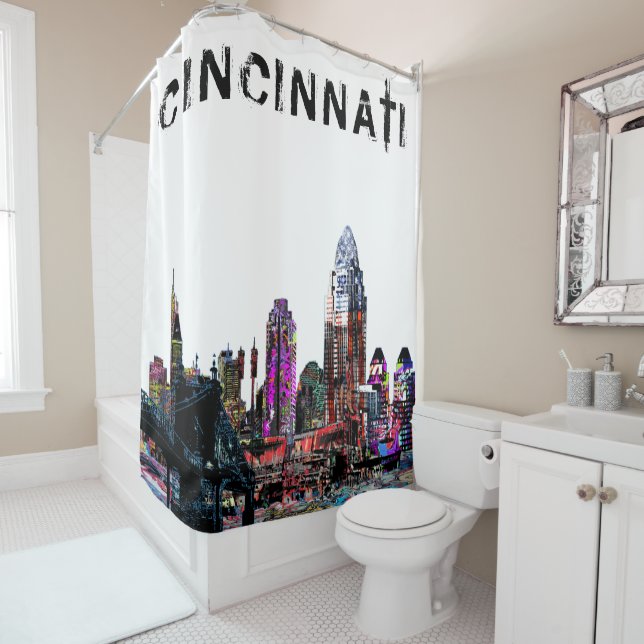 Cincinnati, Ohio in graffiti Shower Curtain (In Situ)