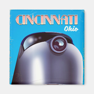 Cincinnati, Ohio Locomotive travel poster. Magnet
