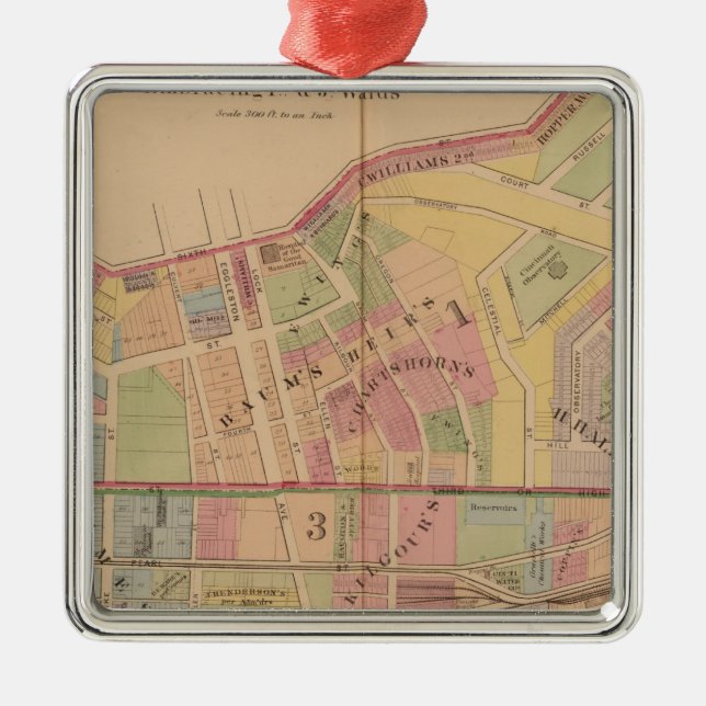 Cincinnati, Ohio Metal Tree Decoration (Front)