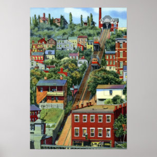 Cincinnati Ohio Mt Adams Incline Poster
