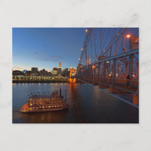 CINCINNATI OHIO NIGHT RIVER RIVERBOAT POSTCARDS